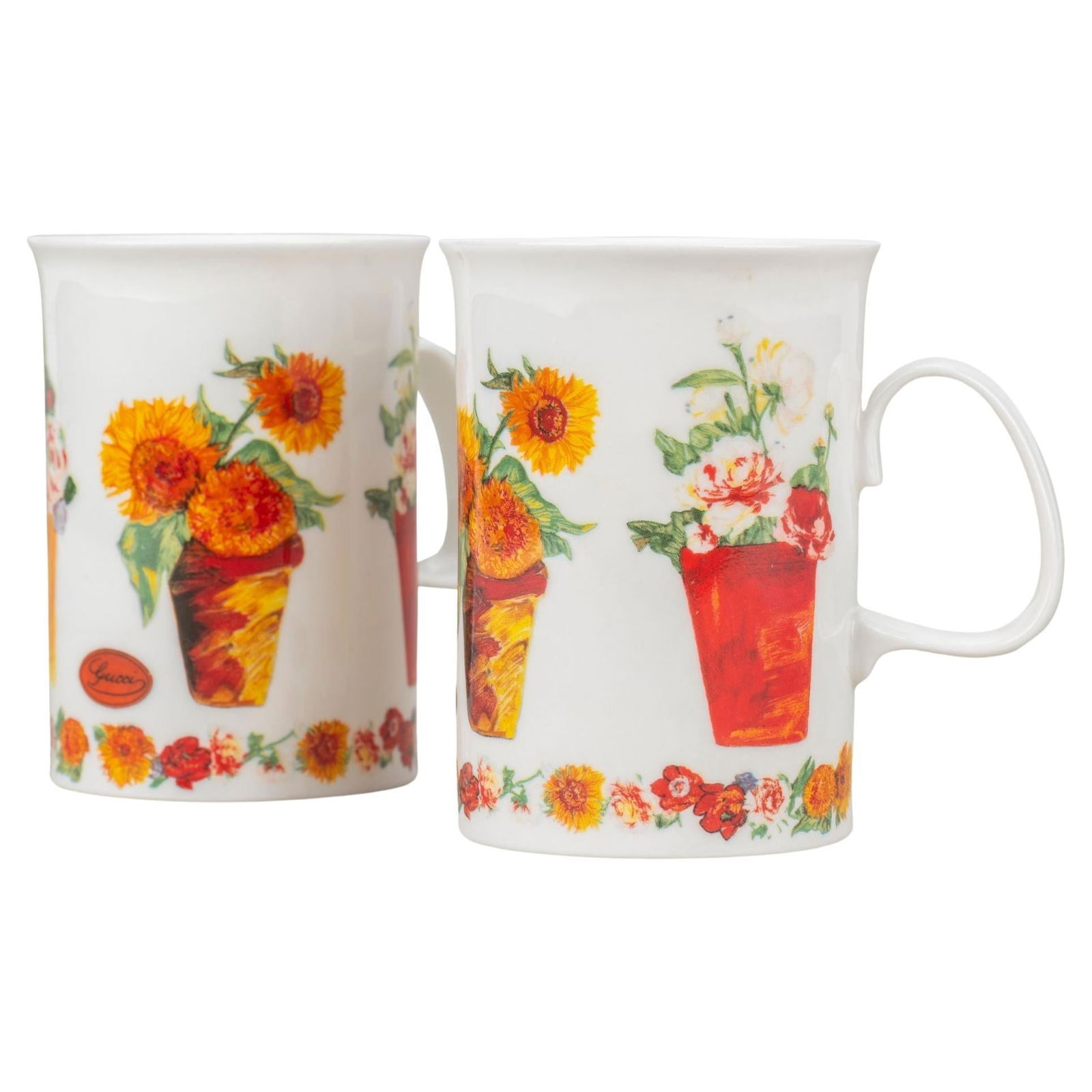 Gucci Set of 2 Porcelain Flower Vases Tea Cups England (1 of 4)