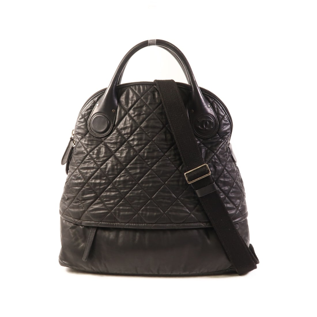 CHANEL 2 Way Shoulder Bag Black Nylon SHW (1 of 18)