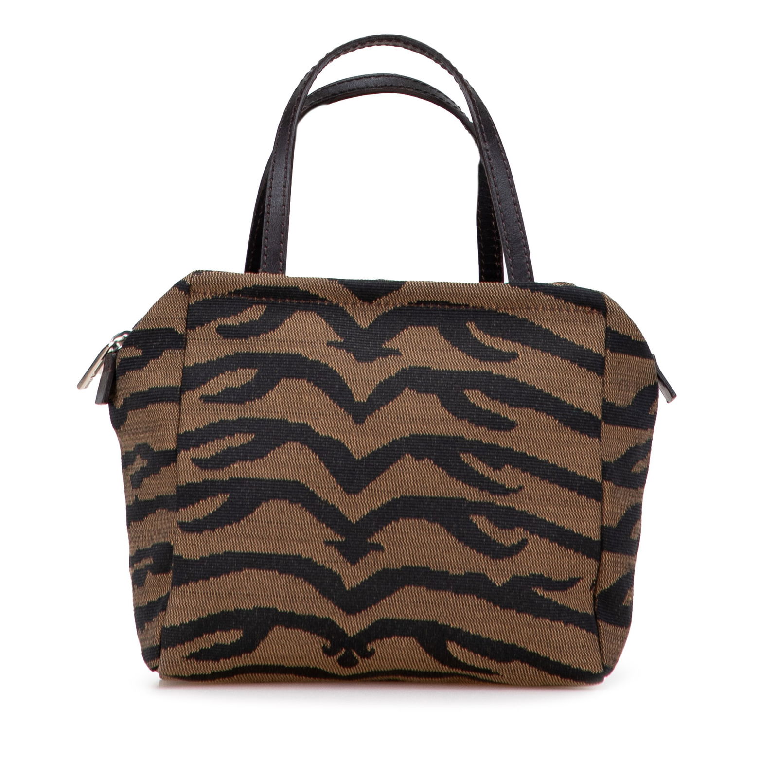Fendi Zebra Print Handbag Canvas Brown Italy (1 of 11)