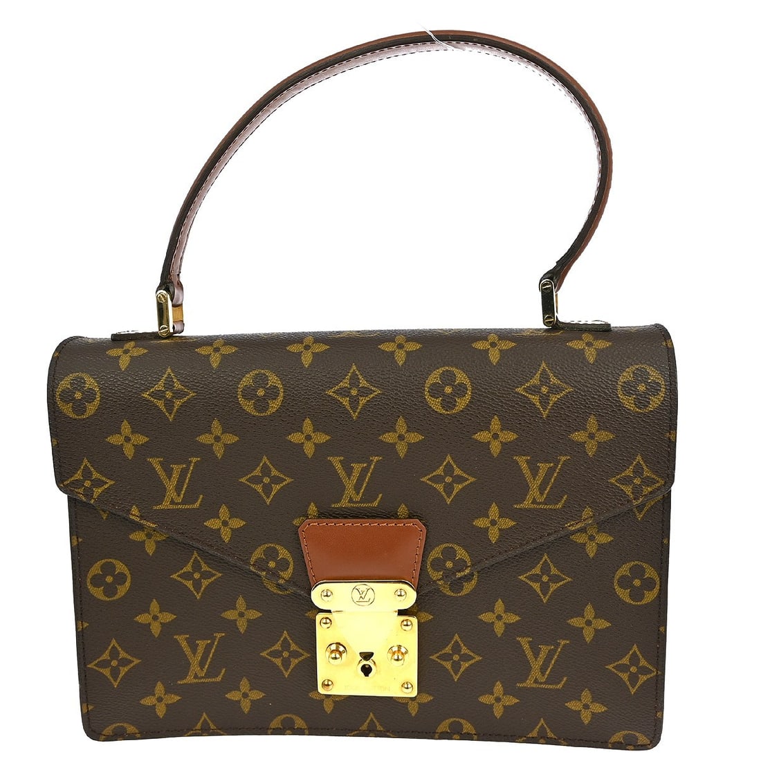 Louis Vuitton Monogram Concorde Handbag M51190 Brown Leather Top Handle: Louis Vuitton Monogram Concorde Handbag M51190 Brown Leather Top Handle This authentic Louis Vuitton Monogram Concorde Handbag (Model M51190) is an elegant accessory designed for casual occasions. Cra