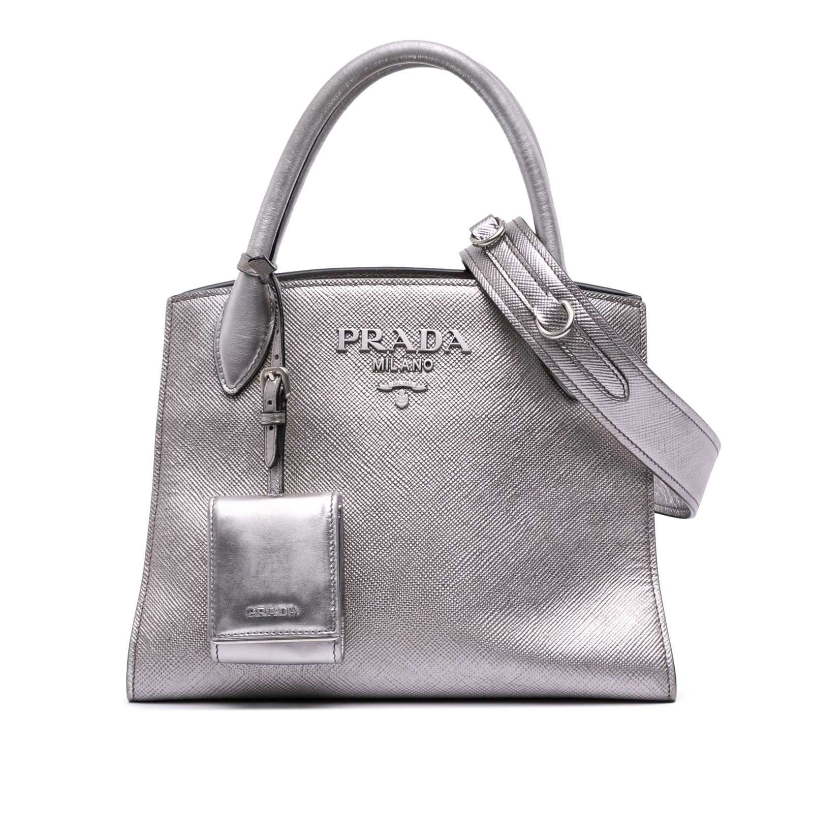 Prada Small Monochrome Saffiano Leather Tote Bag Italy (1 of 9)