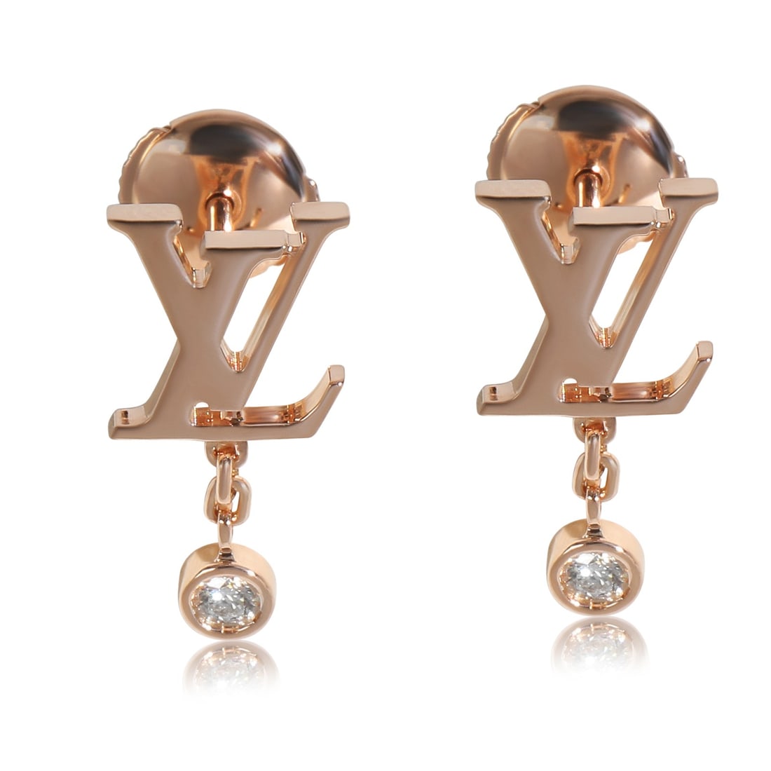 Louis Vuitton Idylle Blossom Rose Gold Diamond Earrings 16mm (1 of 5)
