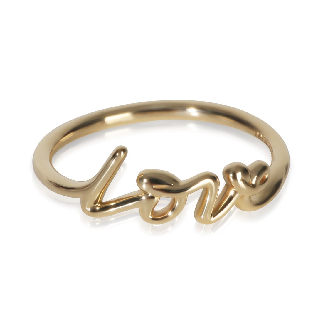 18k Yellow Gold Paloma Picasso Graffiti Love Ring by Tiffany & Co.: 18k Yellow Gold Paloma Picasso Graffiti Love Ring by Tiffany & Co. This Tiffany & Co. Paloma Picasso Graffiti Love ring is crafted from 18k yellow gold. Designed in Italy, it features the iconic 'Love