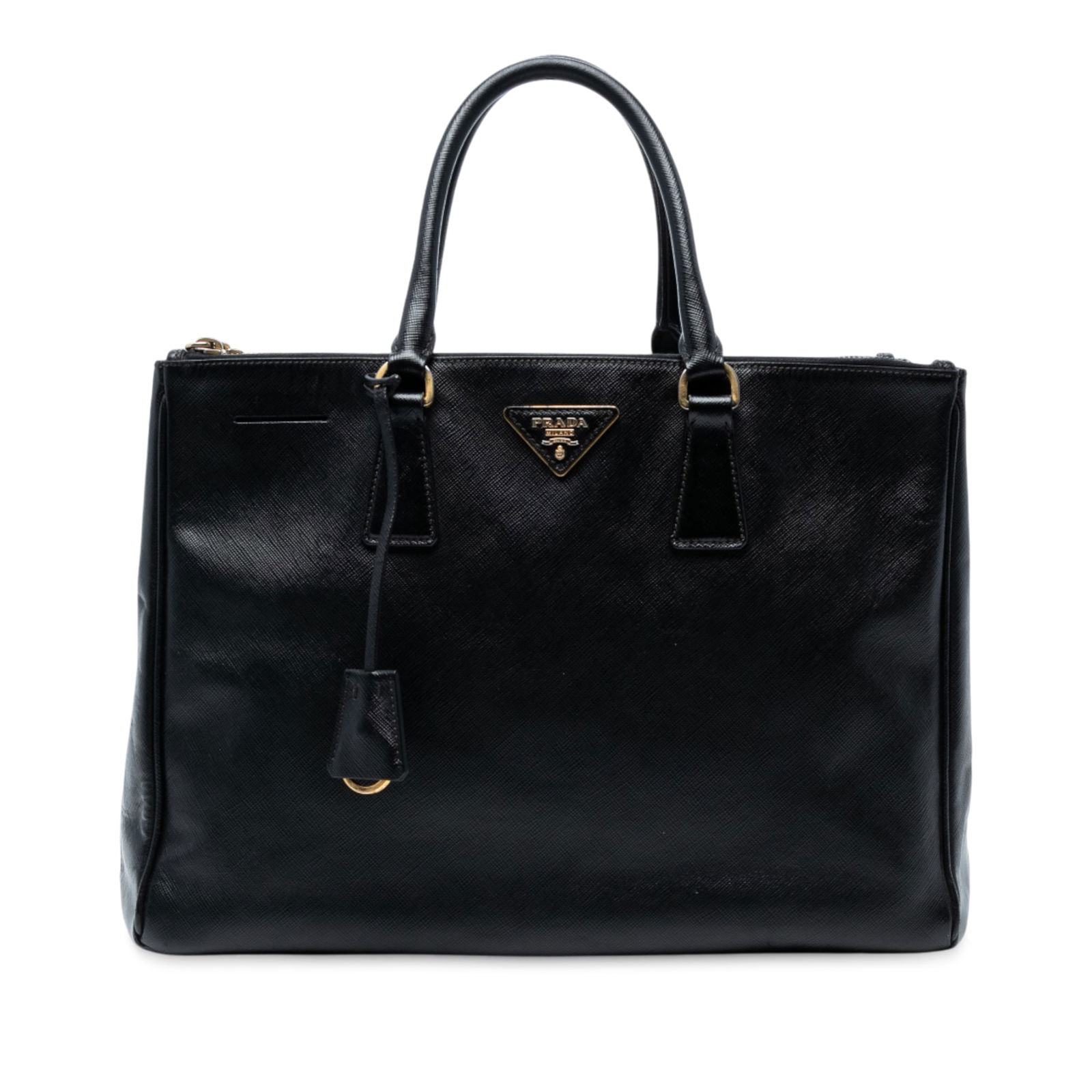 Prada Large Saffiano Lux Galleria Double Zip Tote Black Leather (1 of 6)
