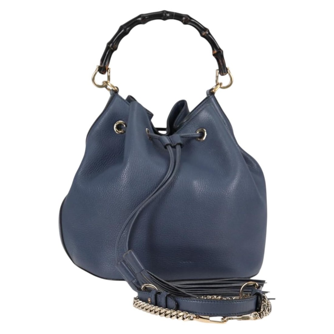 Blue Miss Bamboo Bucket Shoulder Bag by Gucci (1 of 1)