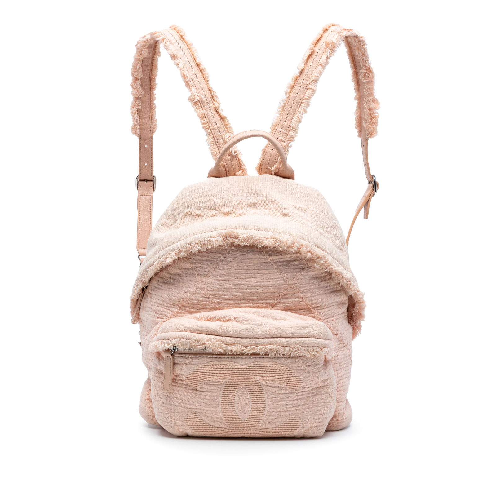 Chanel Pink Quilted Canvas Fringe Backpack with Leather Details (1 of 7)