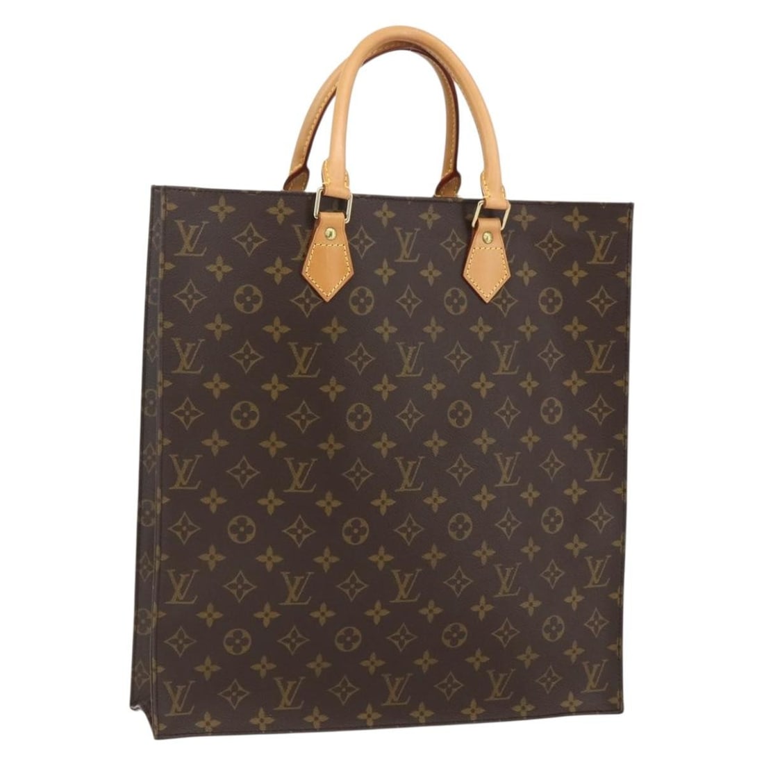 LOUIS VUITTON Monogram Sac Plat Hand Bag M51140 Auth France (1 of 18)