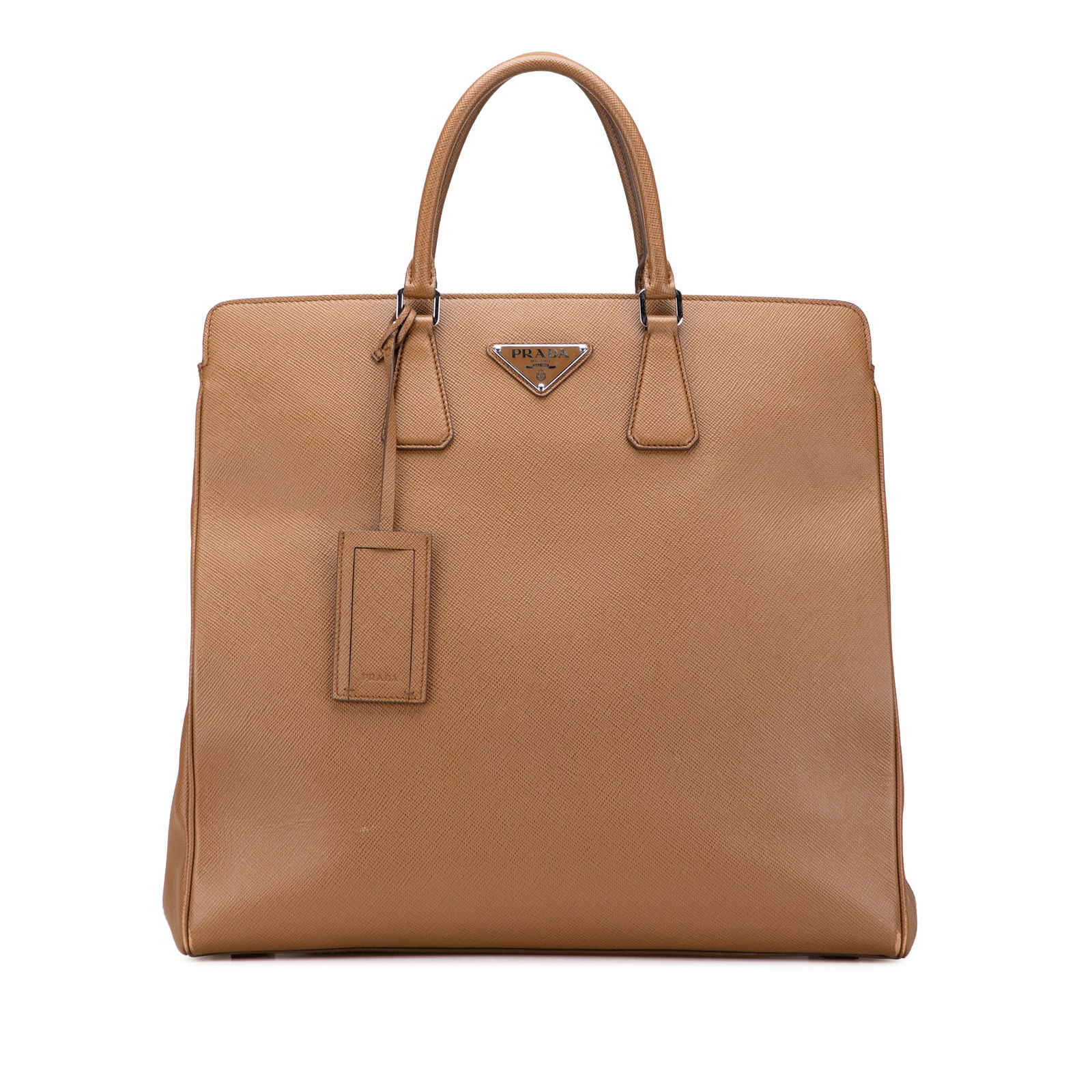 Prada Saffiano Lux Brown Leather Double Handle Tote Bag (1 of 11)