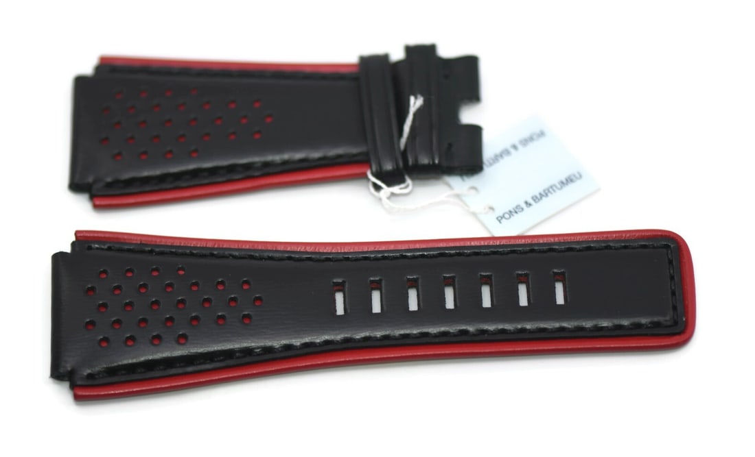 Bell & Ross Authentic Black Leather Two-Piece Strap 24mm (1 of 2)