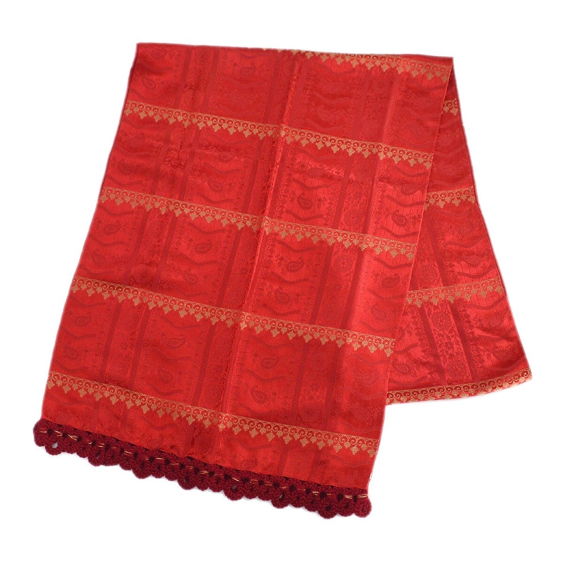 Vintage Christian Dior Square Scarf Red Gold Luxury Blend (1 of 6)