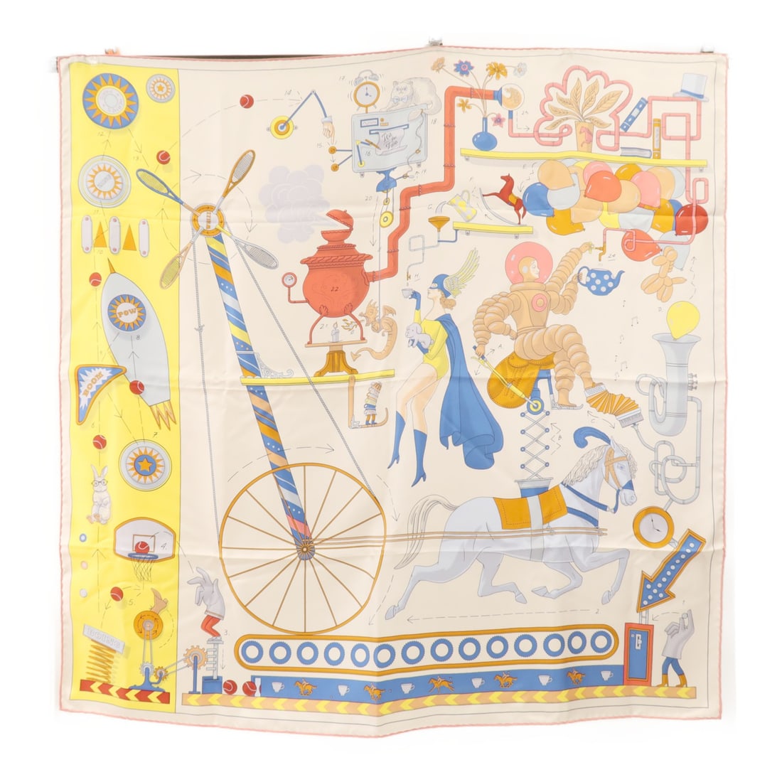 HERMES 90x90 Multicolor Silk Scarf Made in France (1 of 11)