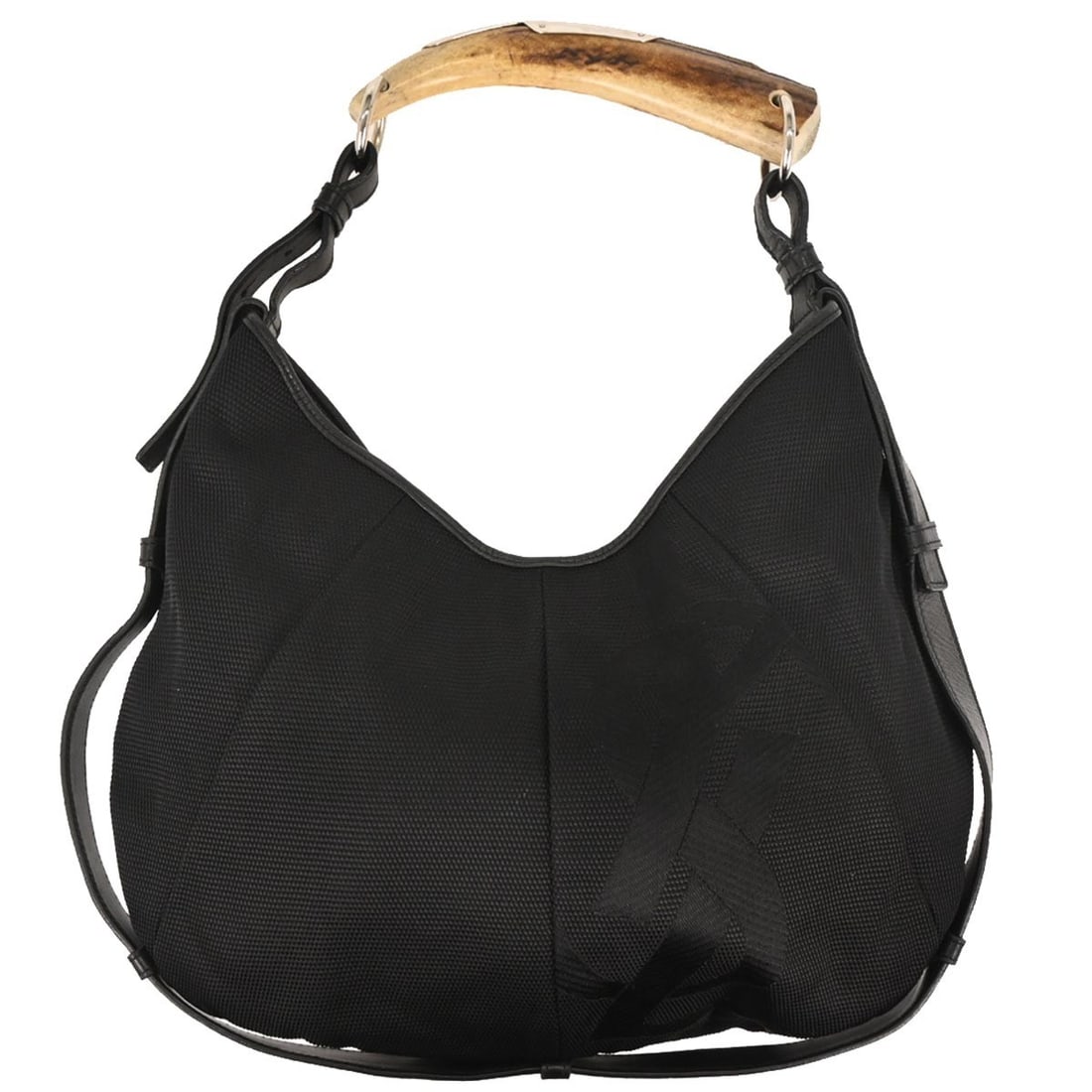 Yves Saint Laurent Black Nylon Mombasa Top Handle Handbag 129474-214397 (1 of 10)