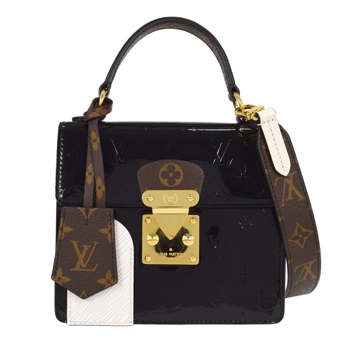 Louis Vuitton Monogram Vernis Miroir Spring Street Black Handbag M90375 (1 of 6)