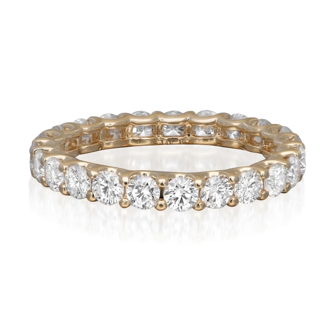 Rachel Koen 14K Yellow Gold Eternity Band Ring 1.92Ctw Lab Grown Diamonds Size 7.25 (1 of 4)