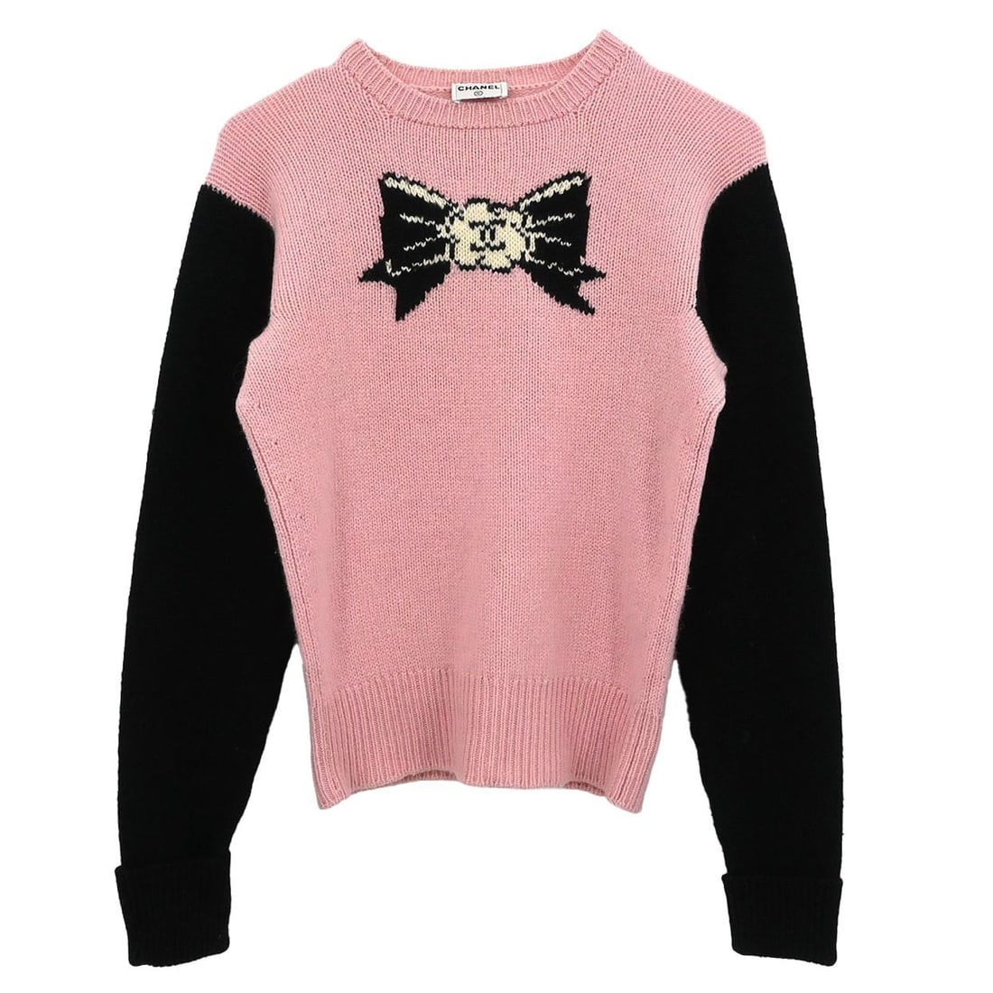 Chanel Pink Cashmere Knit Long Sleeve Logo Top One Size (1 of 10)