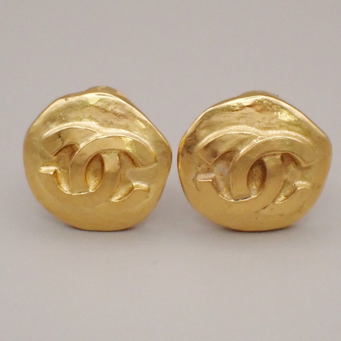 Vintage Round Clip-On Earrings with CC Logo by Chanel (1 of 1)