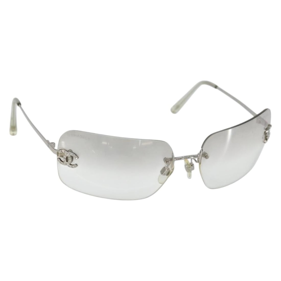 Silver Chanel CC Logo Women's Sunglasses (1 of 1)