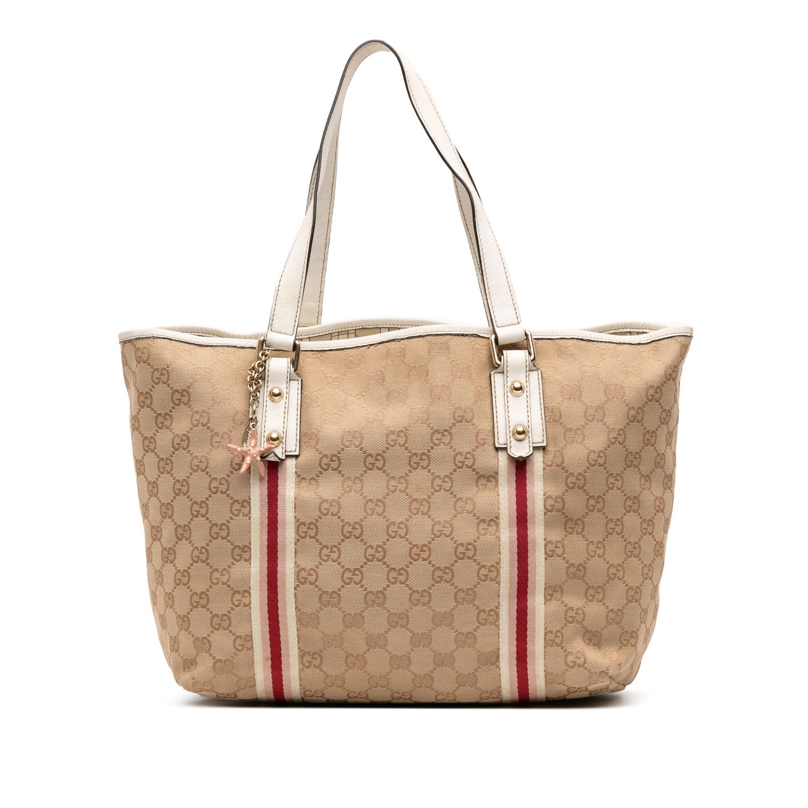 Gucci Large GG Canvas Jolicoeur Tote Bag Brown with Leather Trim: Gucci Large GG Canvas Jolicoeur Tote Bag Brown with Leather Trim The Gucci Large GG Canvas Jolicoeur Tote is a stylish and versatile bag crafted from durable canvas with luxurious leather trim. It fea