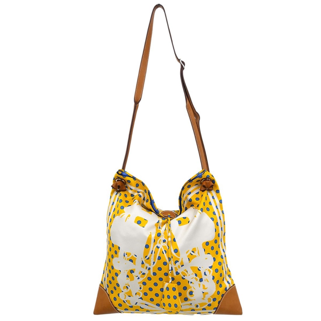 Hermes Silky City 33 Shoulder Bag in Yellow Blue and Gold (1 of 1)