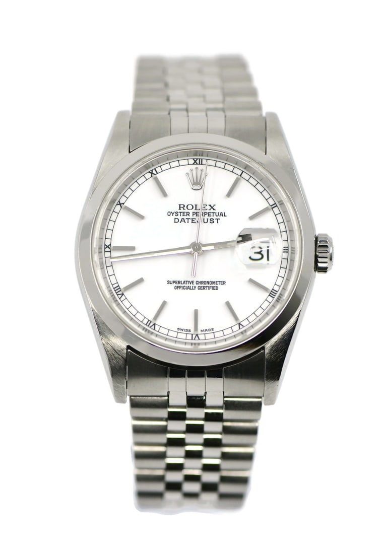 Rolex Datejust 16200 Stainless Steel Automatic Watch with Box: Rolex Datejust 16200 Stainless Steel Automatic Watch with Box This exquisite Rolex Datejust wristwatch, model 16200, features a classic design with a mechanical (automatic) movement. Manufactured in 2