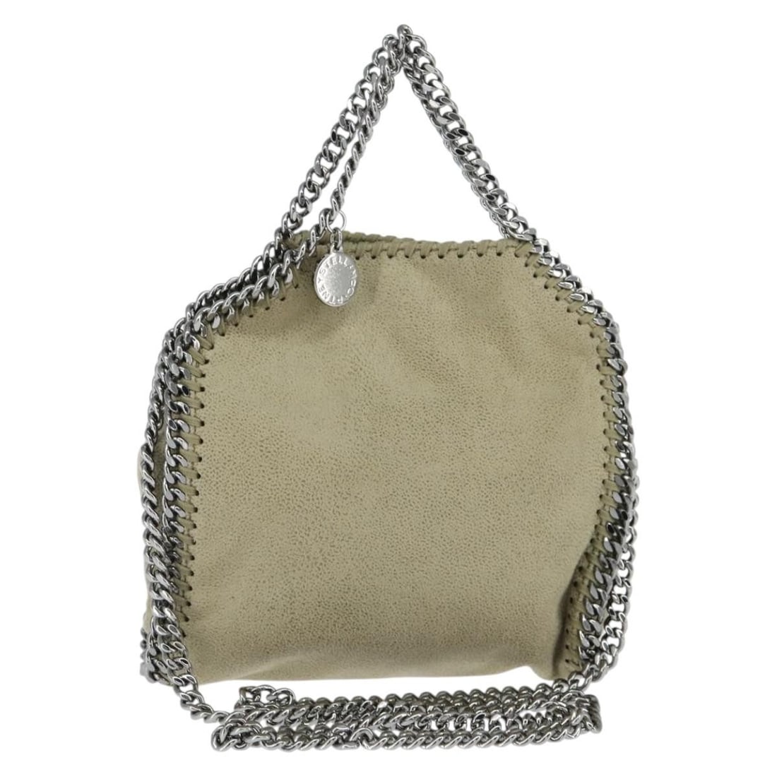 Stella McCartney Chain Falabella Beige Silver Shoulder Bag 391698 Auth (1 of 18)