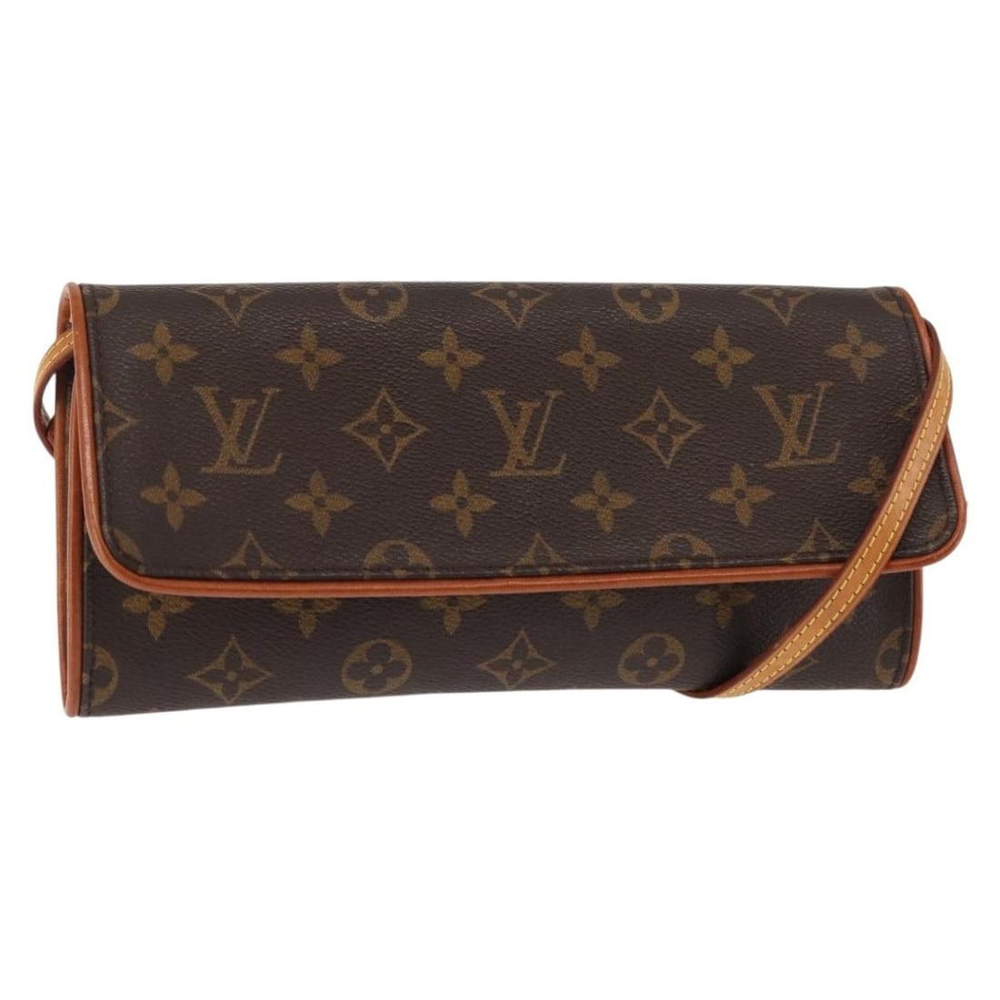 Twin Shoulder Bag by Louis Vuitton in Brown: Twin Shoulder Bag by Louis Vuitton in Brown This pre-owned Louis Vuitton Twin shoulder bag features a classic brown design. It is in good condition with minor signs of use, including slight rubbing an