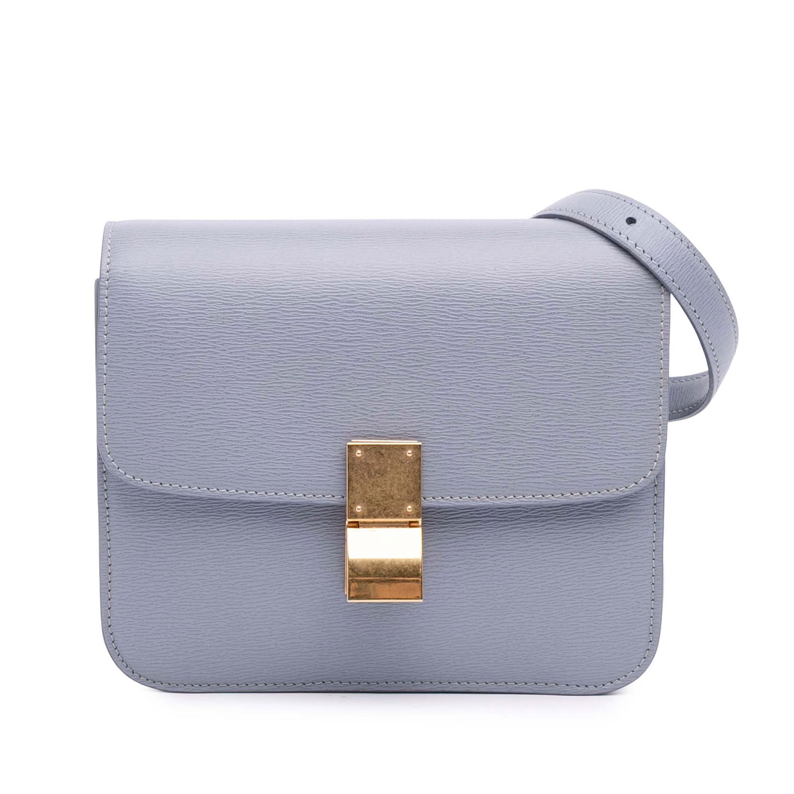 Celine Teen Liege Calfskin Classic Box Purple Crossbody Bag: Celine Teen Liege Calfskin Classic Box Purple Crossbody Bag Elevate your style with the Celine Teen Liege Calfskin Classic Box crossbody bag. This chic accessory showcases a rich purple leather body c