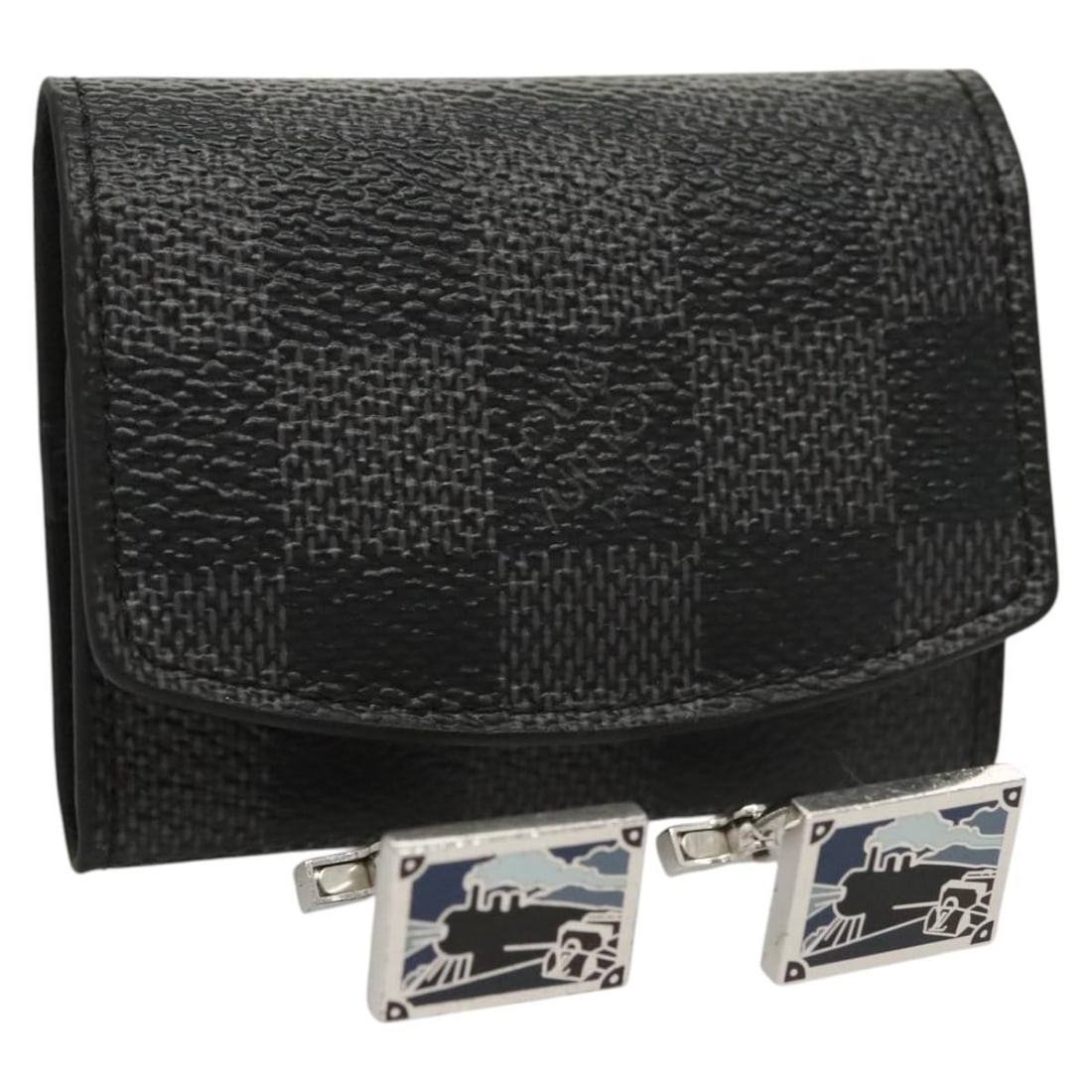 LOUIS VUITTON Damier Graphite Cuffs with Case Auth PB0190 (1 of 18)