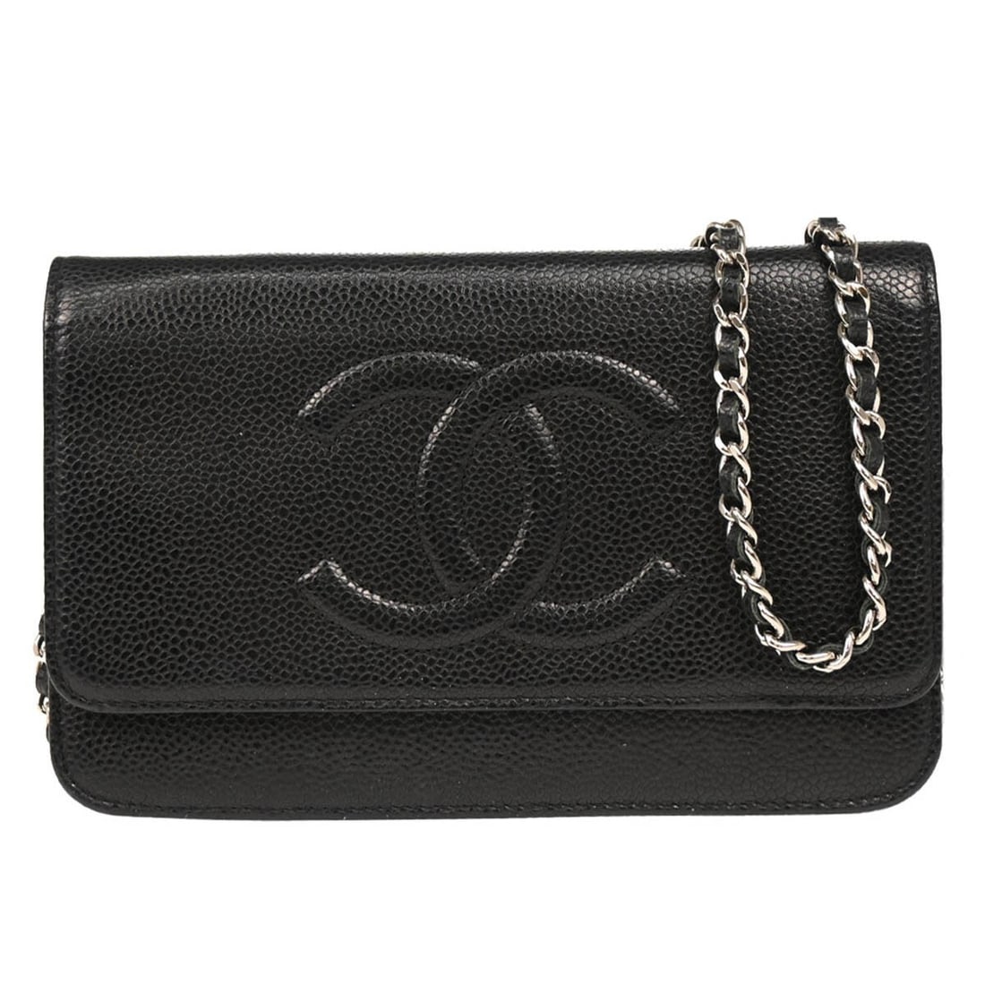 Chanel Black Caviar Leather Timeless WOC Wallet on Chain Bag (1 of 11)