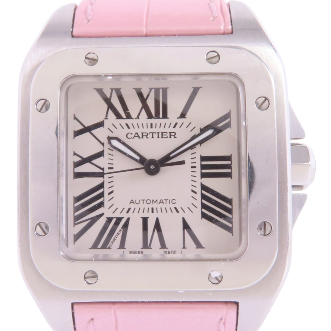 CARTIER Santos 100 Automatic Wristwatch Stainless Steel White Dial 100M Water Resistant (1 of 16)
