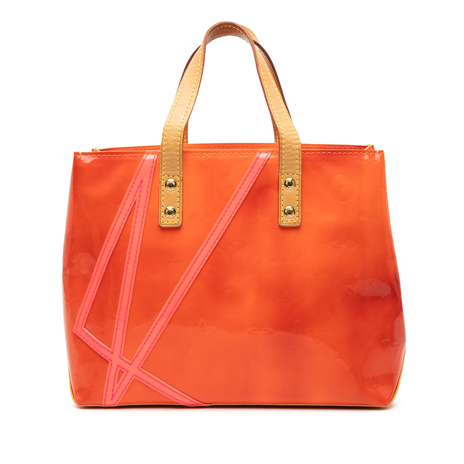 Louis Vuitton Robert Wilson Fluo Reade PM Orange Vernis Leather Tote Bag (1 of 8)