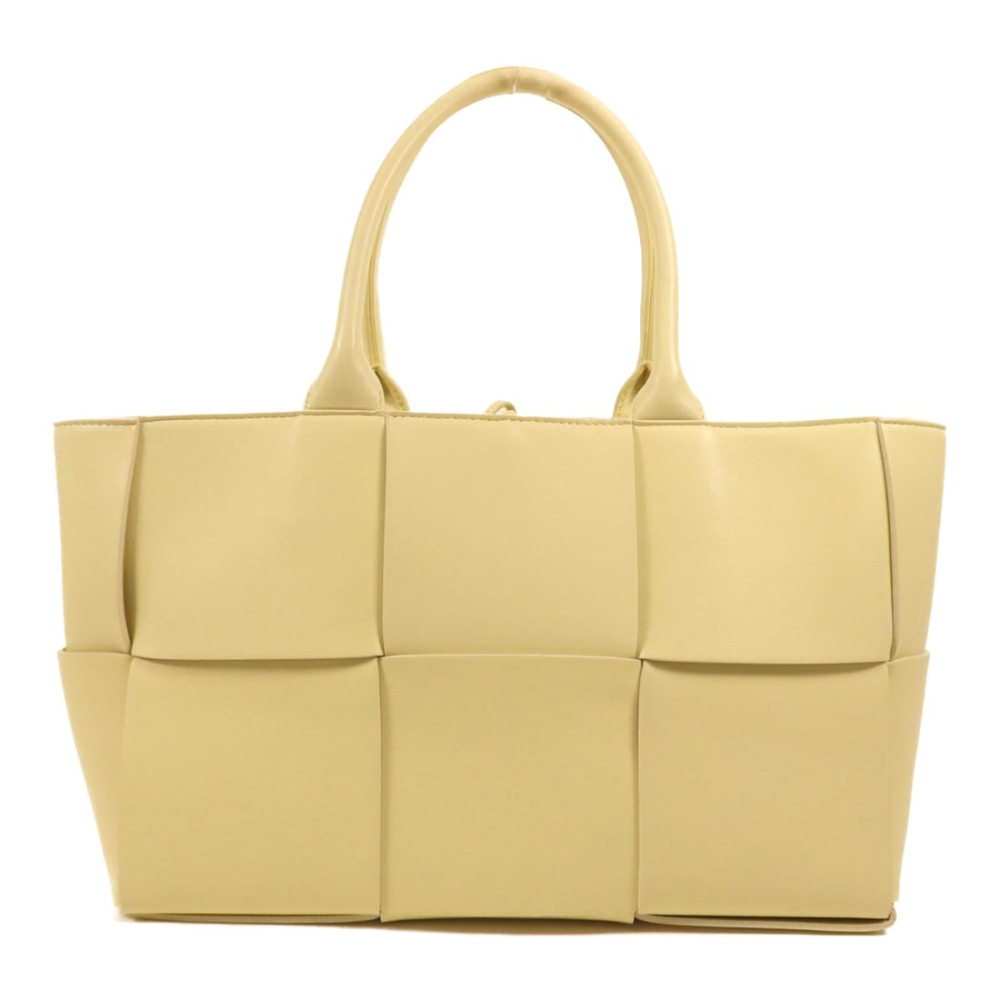 BOTTEGA VENETA Arco Tote Handbag Yellow Calfskin Leather (1 of 13)