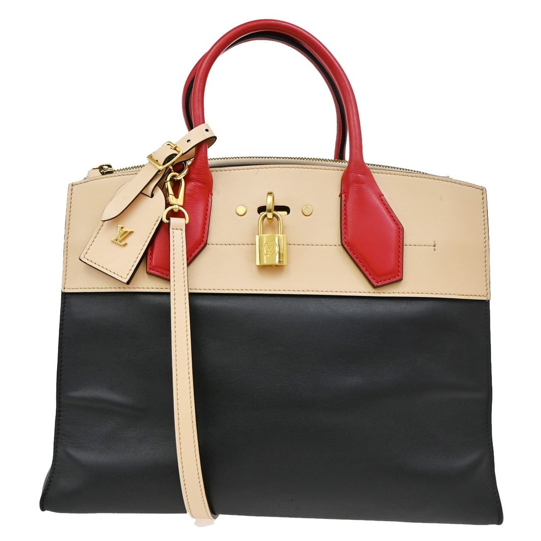 City Steamer Multicolour Shoulder Bag by Louis Vuitton: City Steamer Multicolour Shoulder Bag by Louis Vuitton This pre-owned Louis Vuitton City Steamer handbag features a multicolour design and is suitable for women. It shows noticeable signs of use, incl