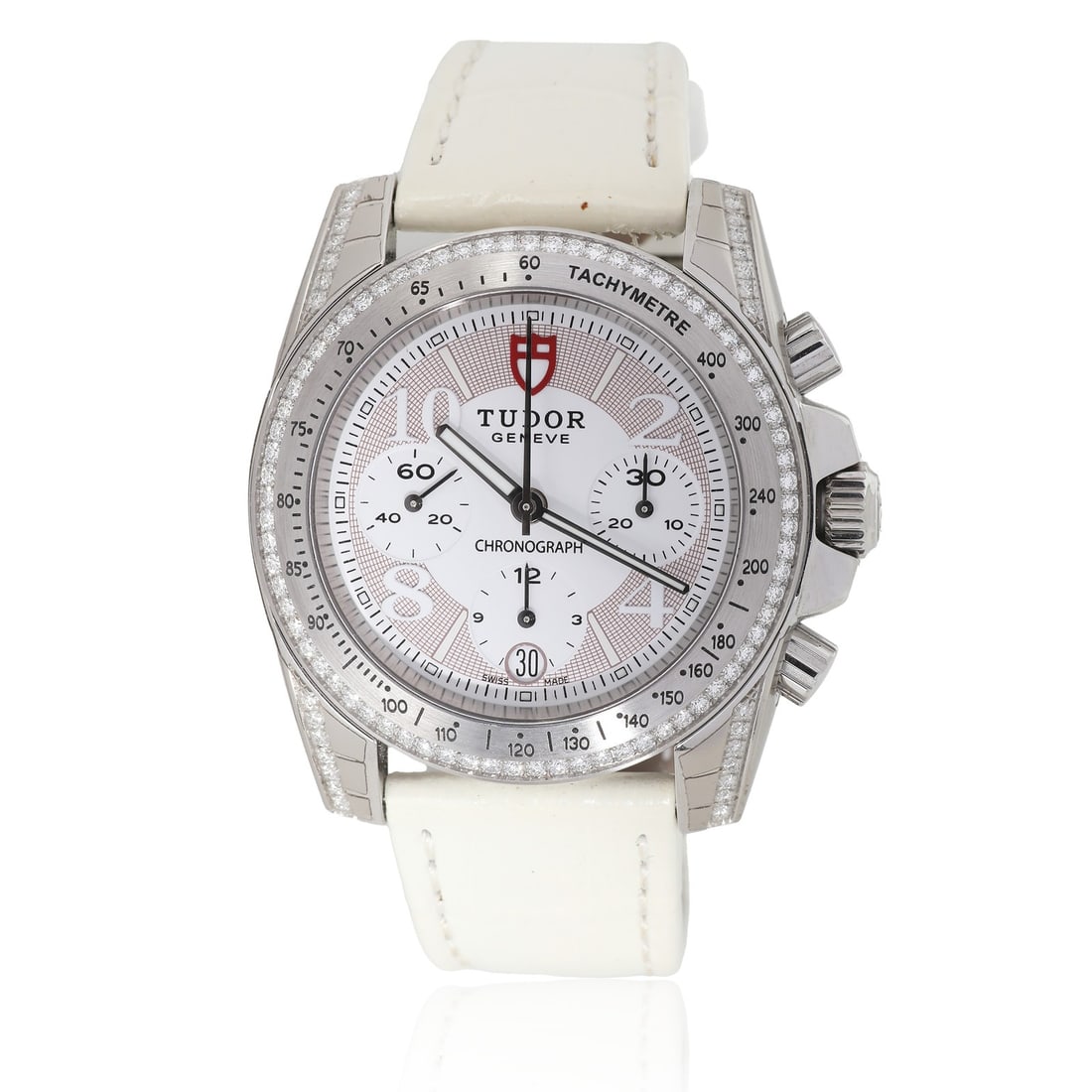 Tudor Grantour Chrono 20310 Unisex Watch Stainless Steel Diamond Bezel 0.5 CTW (1 of 5)