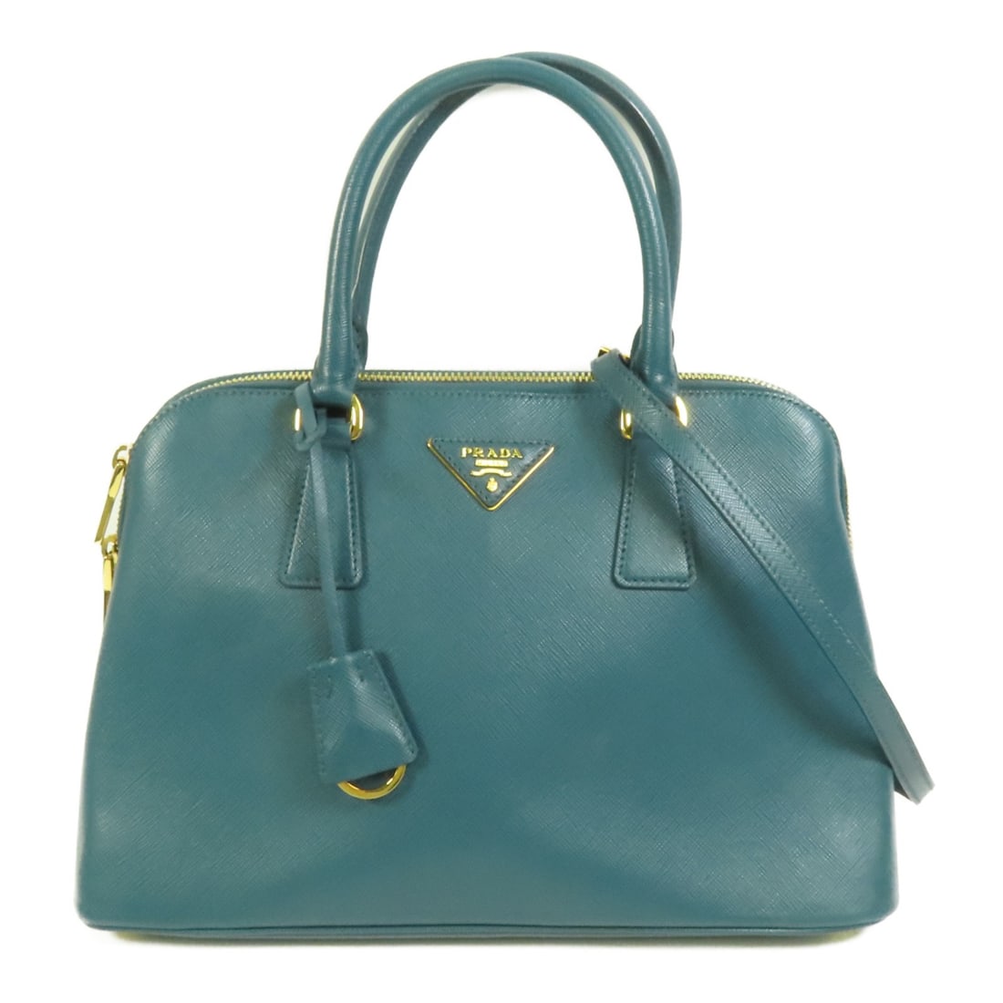 Green Saffiano Leather Medium Promenade 2way Shoulder Bag by Prada (1 of 18)