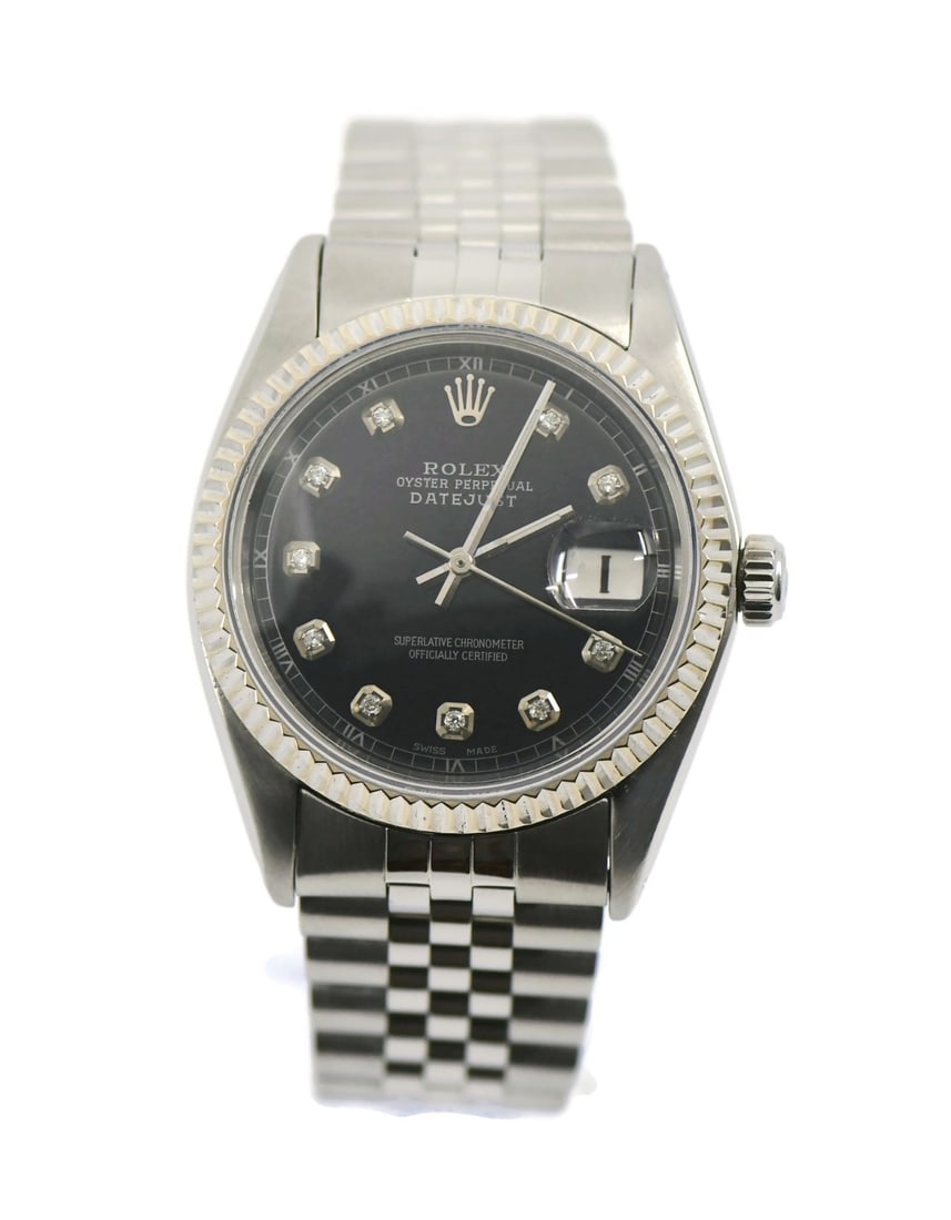 Rolex Datejust 1601 Diamond Bezel Stainless Steel Watch (1 of 5)