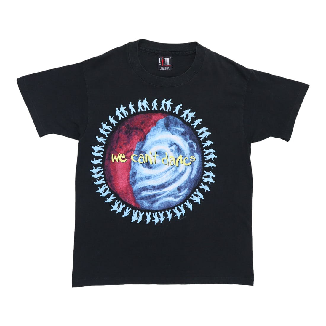 1991 Genesis We Can't Dance Tour Black Cotton Shirt: 1991 Genesis We Can't Dance Tour Black Cotton Shirt Celebrate the iconic music of Genesis with this original vintage 1991 We Can't Dance Tour Shirt. This authentic piece is a true collectible, showcas