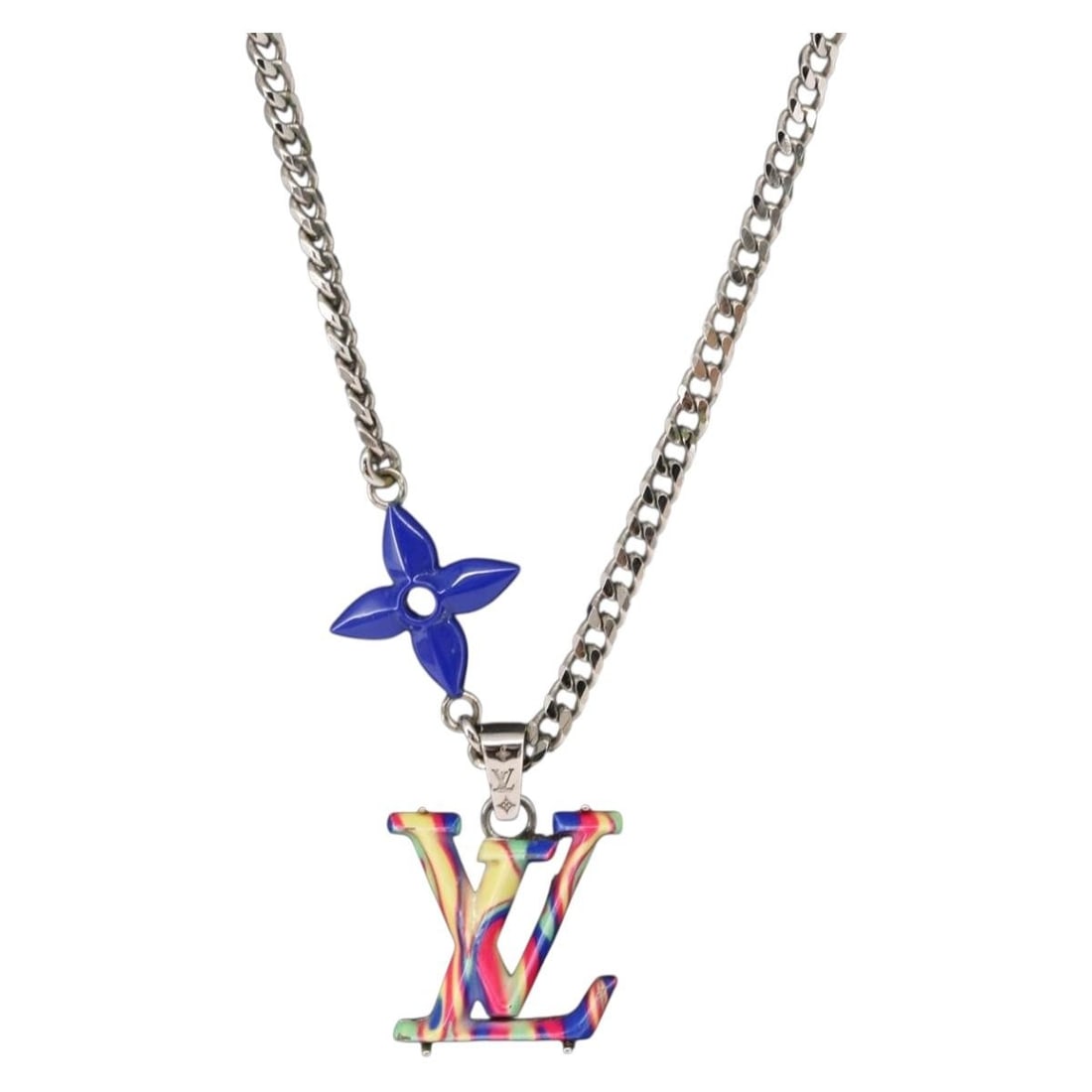 LOUIS VUITTON Psychedelic Silver Necklace MP3353 with Dust Bag (1 of 18)