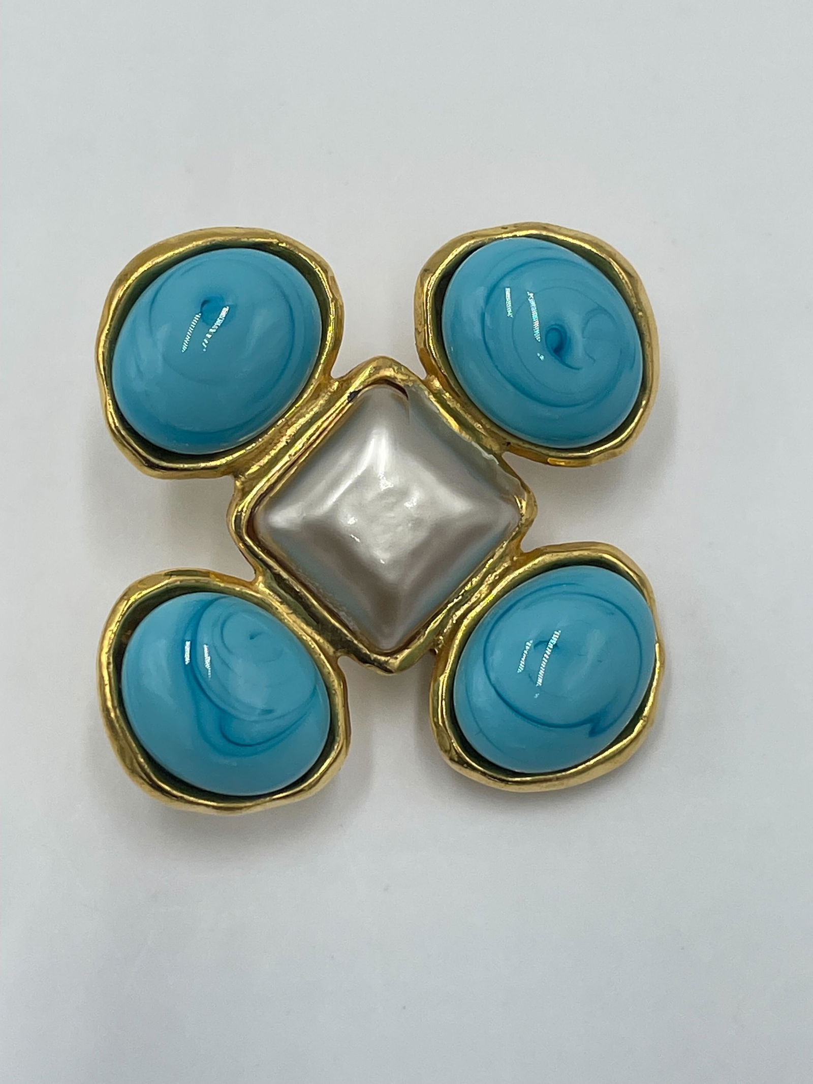 Blue Chanel Clip-On Earring with Aftermarket Stone (1 of 2)