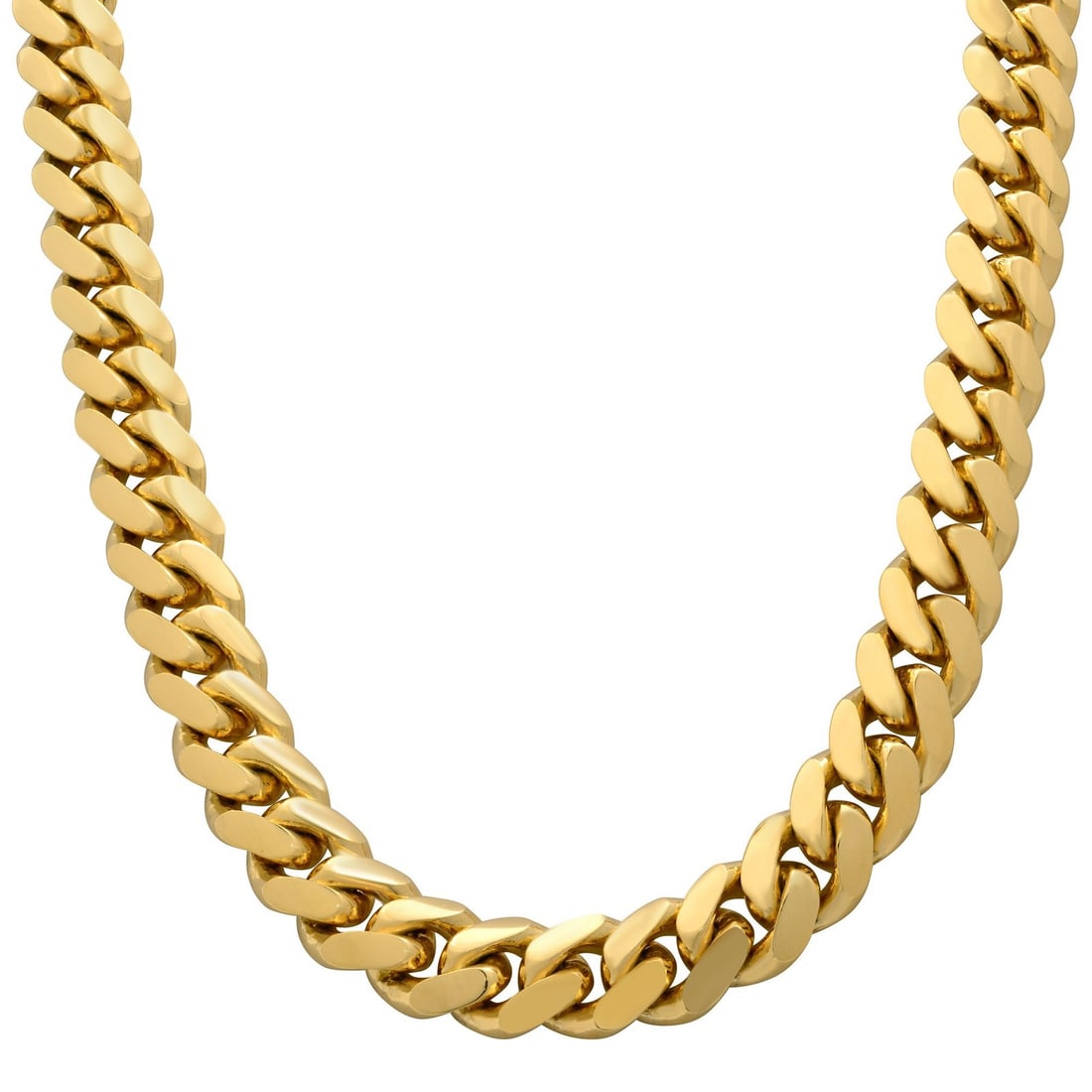 Rachel Koen 14K Yellow Gold Miami Cuban Link Necklace 22 Inch: Rachel Koen 14K Yellow Gold Miami Cuban Link Necklace 22 Inch Elevate your jewelry collection with this exquisite Miami Cuban link chain necklace, expertly handcrafted from solid 14K yellow gold. This
