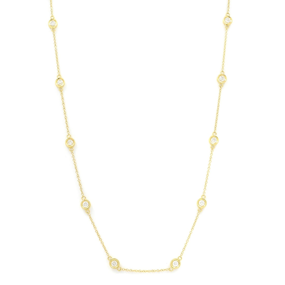 Rachel Koen 14K Yellow Gold Diamond Necklace 0.77ct 18in Adjustable (1 of 6)