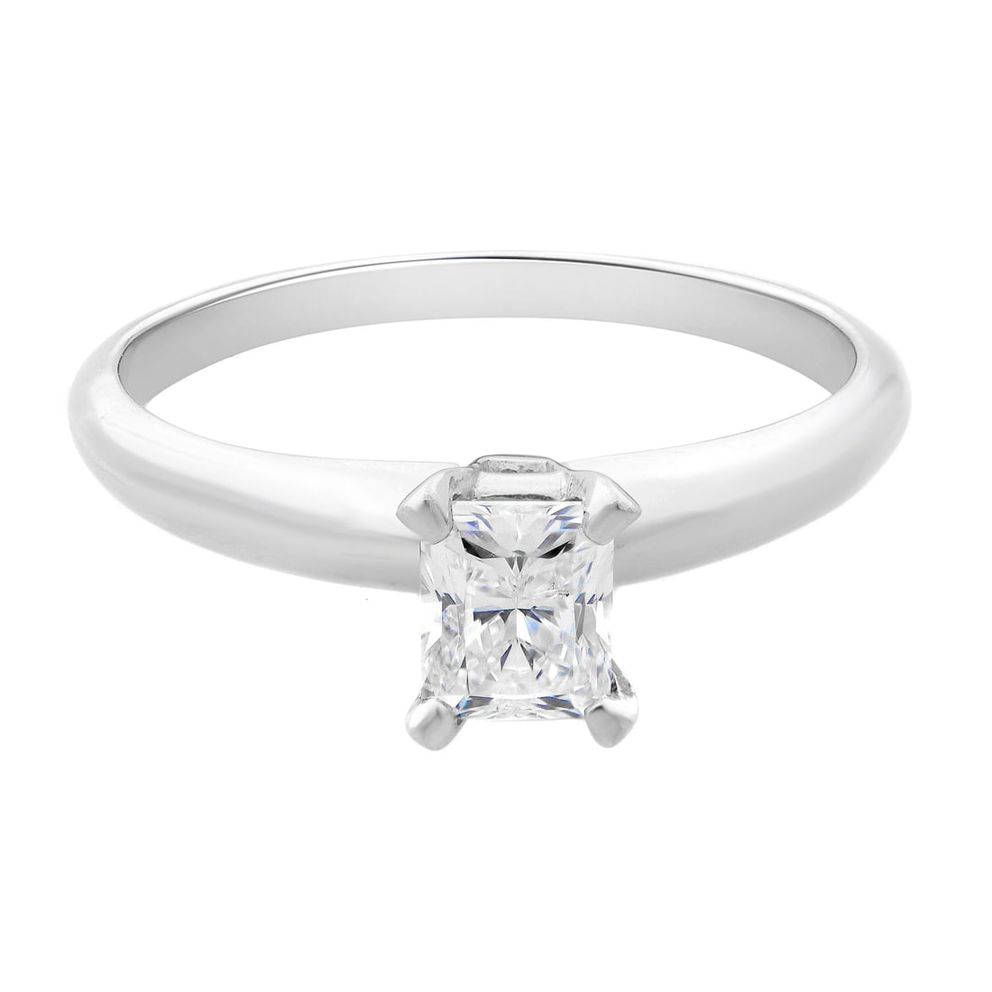 Rachel Koen 14K White Gold Emerald Cut Solitaire Engagement Ring 0.30ct G VS2 Size 6.75: Rachel Koen 14K White Gold Emerald Cut Solitaire Engagement Ring 0.30ct G VS2 Size 6.75 Presenting a stunning Emerald Cut Solitaire Engagement Ring crafted from 14K White Gold. This exquisite piece fe