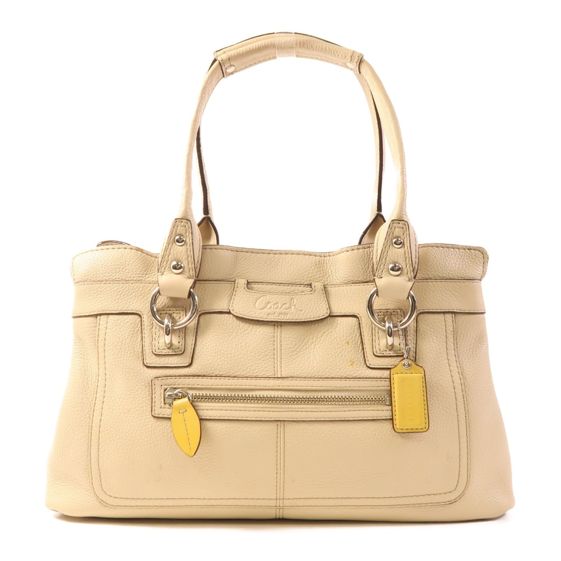 COACH Calfskin Leather Shoulder Bag F14686 Beige (1 of 18)