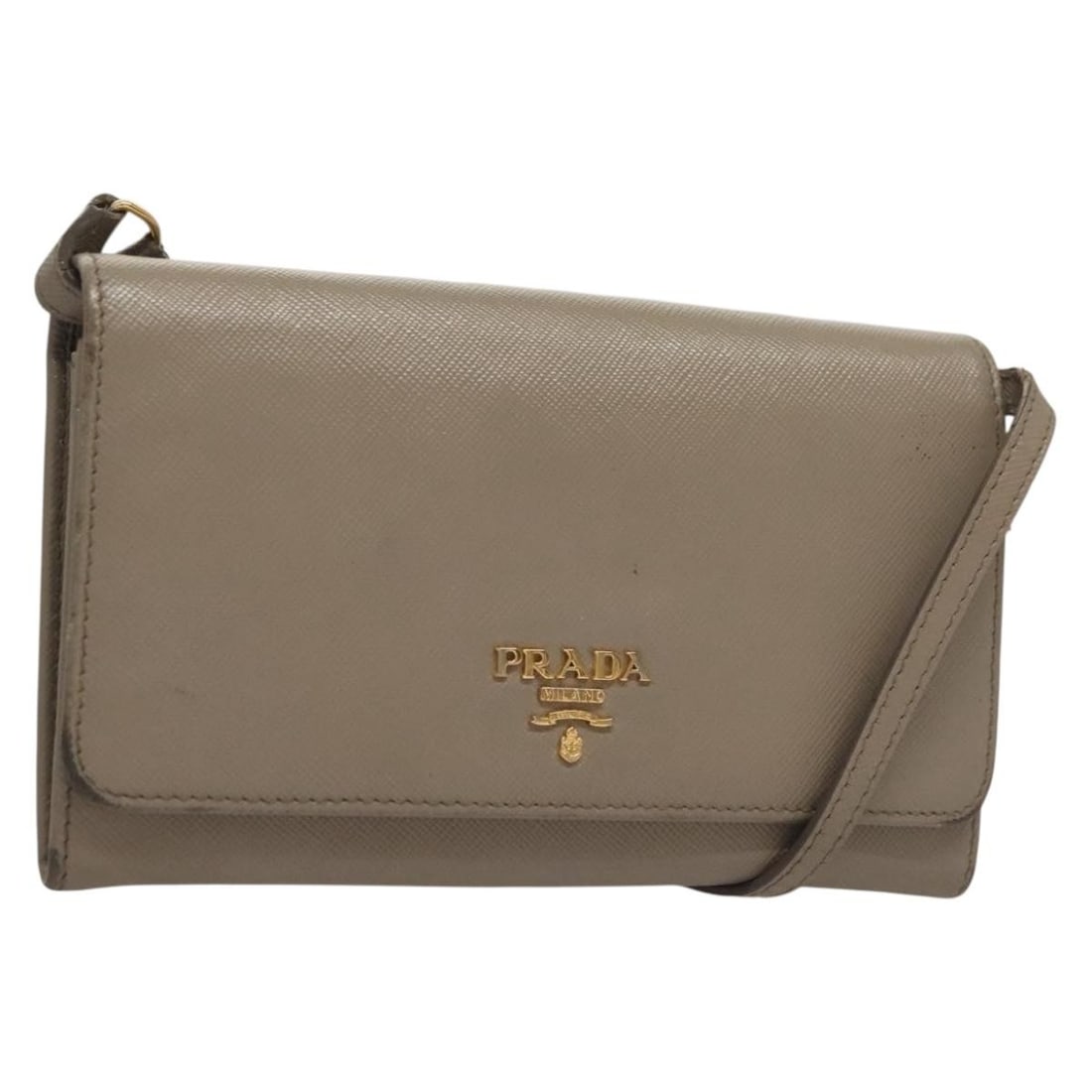 Beige Shoulder Bag by Prada with Strap and Compact Design (1 of 1)