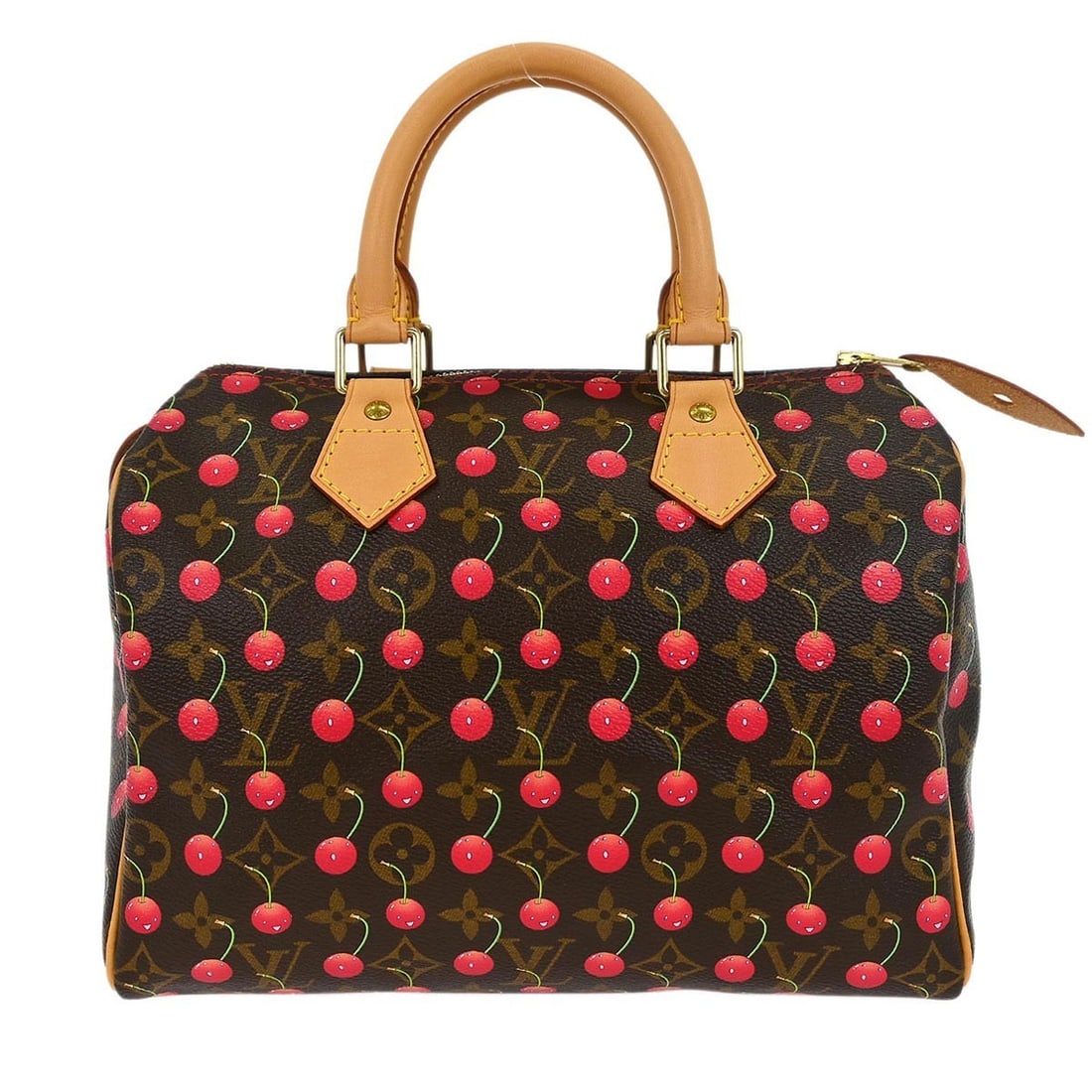 Louis Vuitton Speedy 25 Monogram Cherry Handbag M95009: Louis Vuitton Speedy 25 Monogram Cherry Handbag M95009 This vintage Louis Vuitton Monogram Cherry Speedy 25 handbag is a stylish and functional accessory designed for everyday use. Crafted from durabl