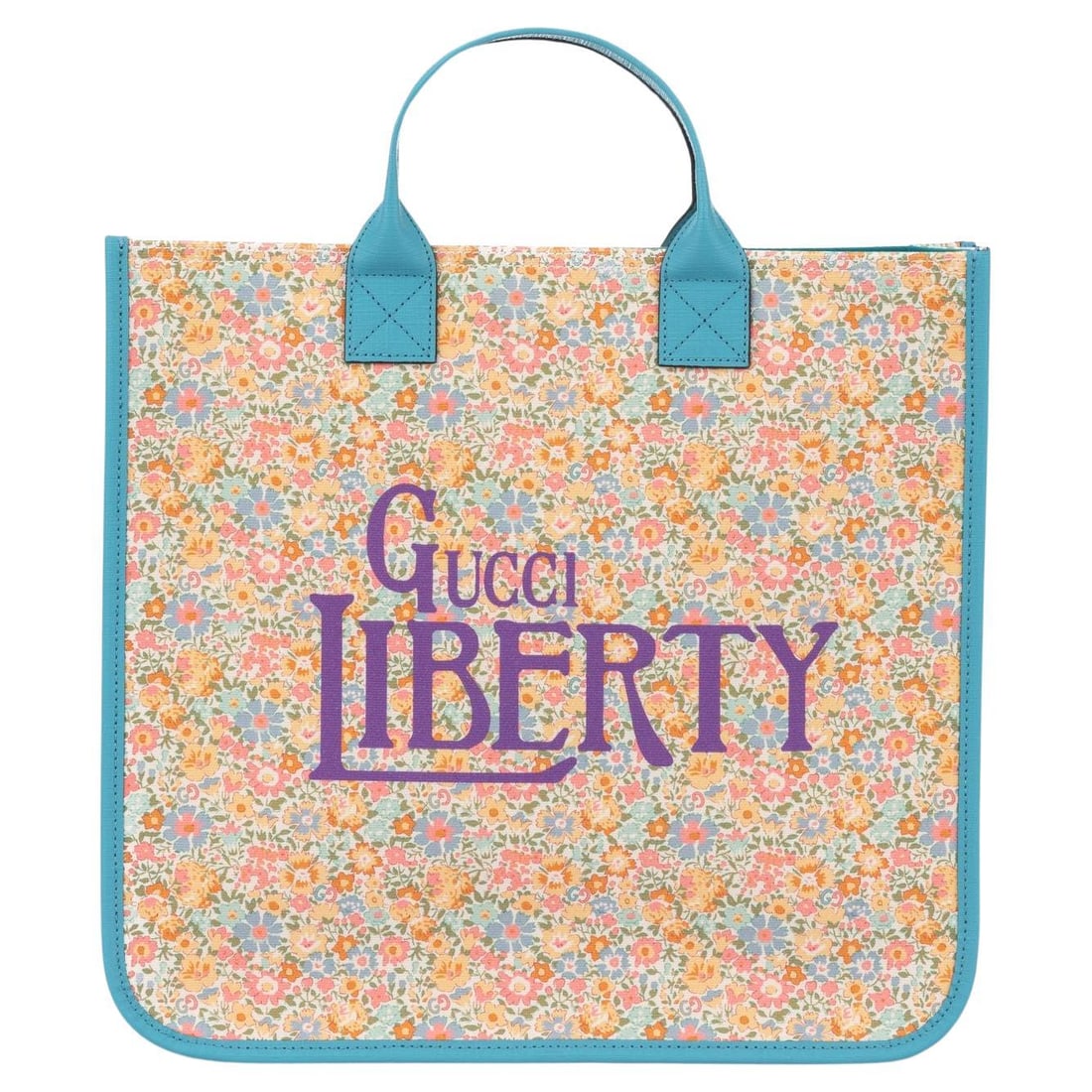 Gucci Celeste Flowers Tote with Dustcover and Booklets: Gucci Celeste Flowers Tote with Dustcover and Booklets Introducing the Gucci New Liberty Celeste Flowers Tote, a stunning addition to your accessory collection. This tote features a vibrant celeste co