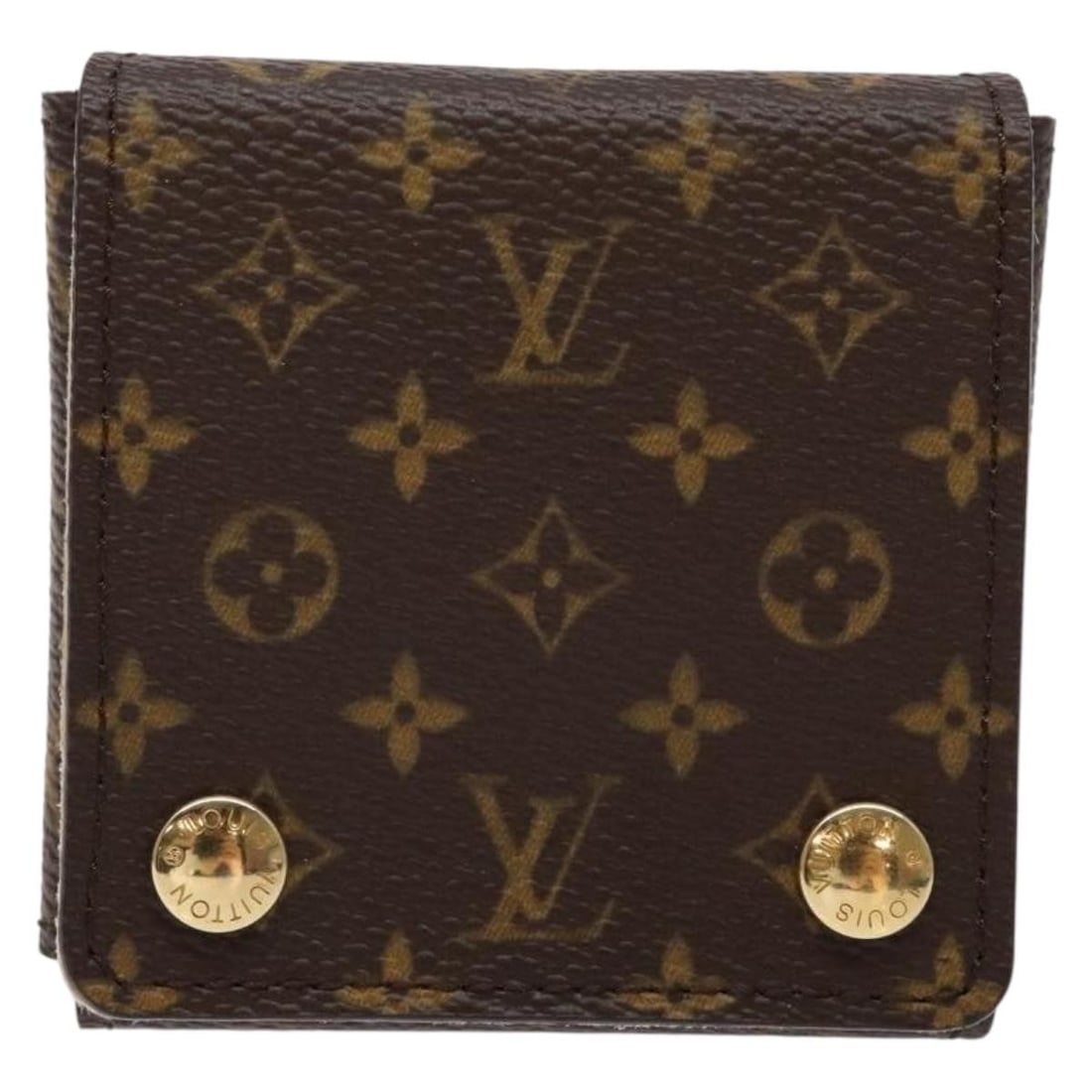 Brown Jewelry Box by Louis Vuitton: Brown Jewelry Box by Louis Vuitton This Louis Vuitton jewelry case features a brown exterior in excellent condition, with no significant scratches. The interior has a slight stain, while the pockets a