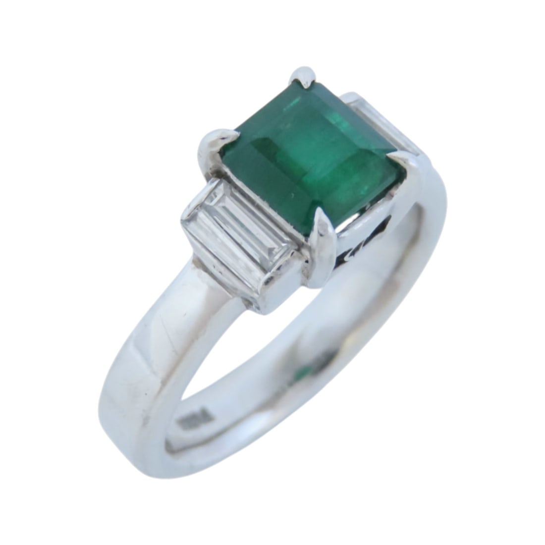 JEWELRY Emerald Diamond Ring PT900 Platinum Size 6 (1 of 8)