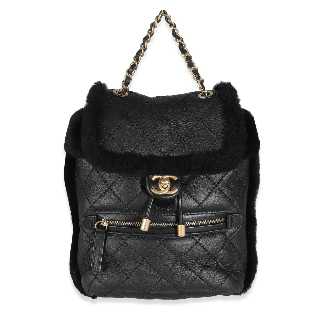 Paris Hamburg Small Black Shearling Leather Backpack by Chanel (1 of 8)