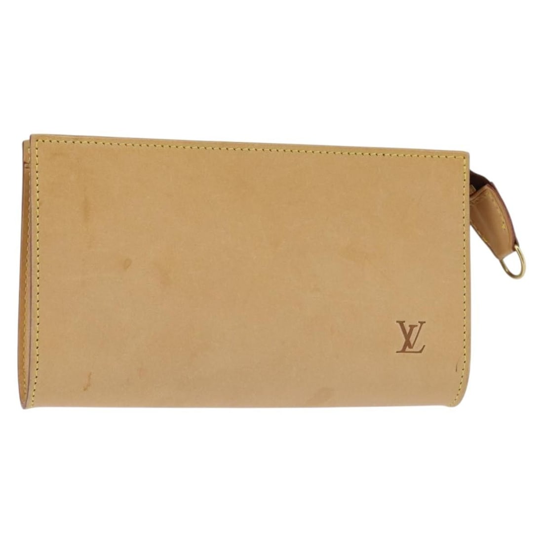 Beige Pochette Accessoires clutch by Louis Vuitton: Beige Pochette Accessoires clutch by Louis Vuitton This pre-owned Louis Vuitton Pochette Nomade is in very clean condition with minor signs of use, including slight rubbing and stains on the exterior,